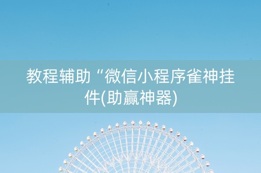 教程辅助“微信小程序雀神挂件(助赢神器)