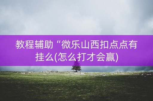 教程辅助“微乐山西扣点点有挂么(怎么打才会赢)
