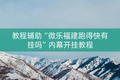 教程辅助“微乐福建跑得快有挂吗”内幕开挂教程