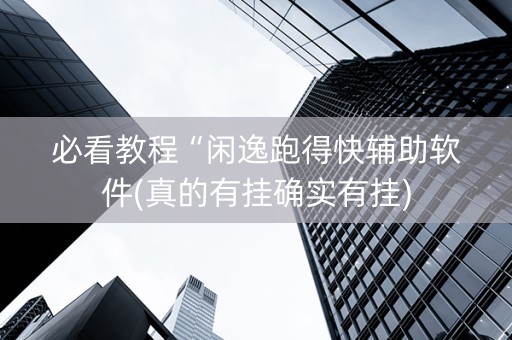 必看教程“闲逸跑得快辅助软件(真的有挂确实有挂)
