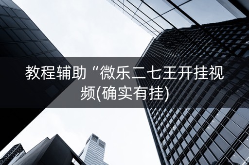 教程辅助“微乐二七王开挂视频(确实有挂)