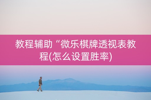 教程辅助“微乐棋牌透视表教程(怎么设置胜率)