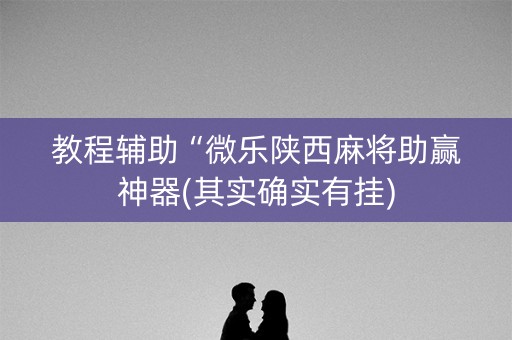 教程辅助“微乐陕西麻将助赢神器(其实确实有挂)