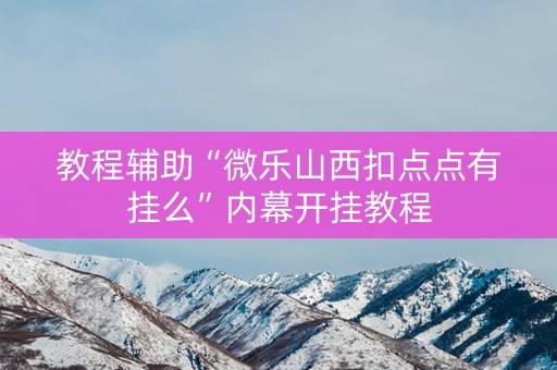 教程辅助“微乐山西扣点点有挂么”内幕开挂教程