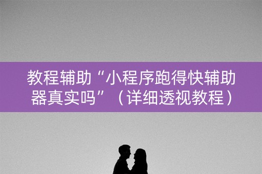 教程辅助“小程序跑得快辅助器真实吗”（详细透视教程）-哔哩哔哩
