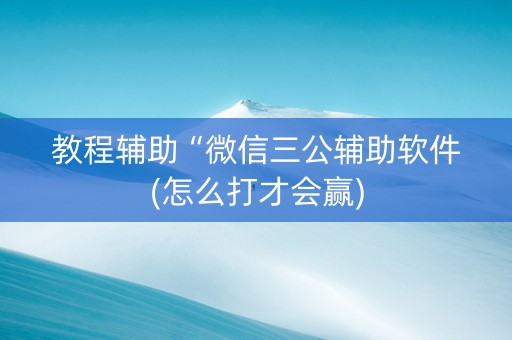 教程辅助“微信三公辅助软件(怎么打才会赢)