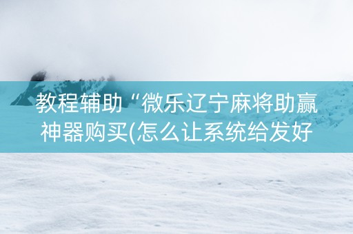 教程辅助“微乐辽宁麻将助赢神器购买(怎么让系统给发好牌)