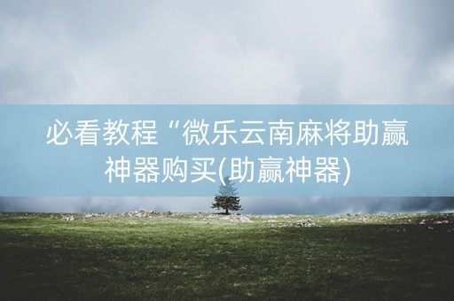 必看教程“微乐云南麻将助赢神器购买(助赢神器)