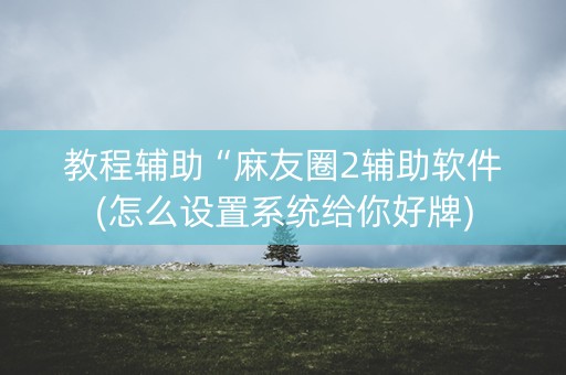 教程辅助“麻友圈2辅助软件(怎么设置系统给你好牌)