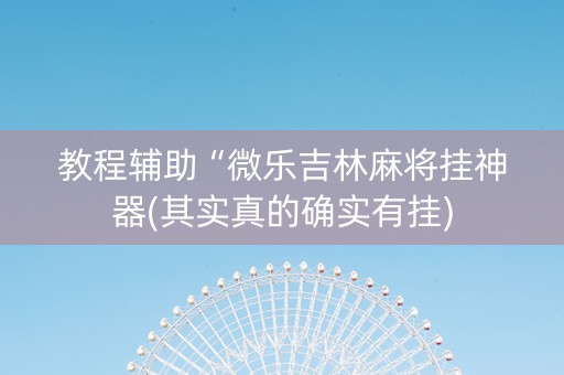 教程辅助“微乐吉林麻将挂神器(其实真的确实有挂)
