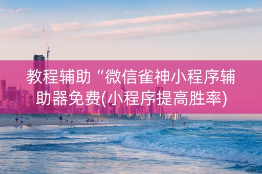 教程辅助“微信雀神小程序辅助器免费(小程序提高胜率)
