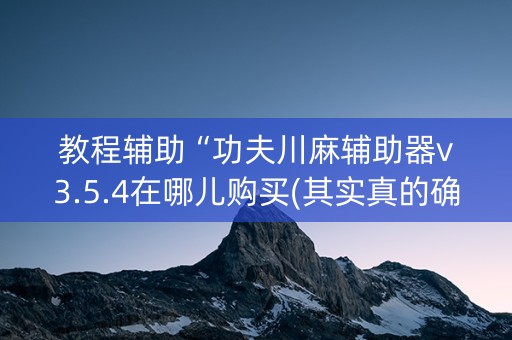 教程辅助“功夫川麻辅助器v3.5.4在哪儿购买(其实真的确实有挂)