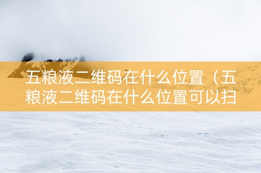 五粮液二维码在什么位置（五粮液二维码在什么位置可以扫）