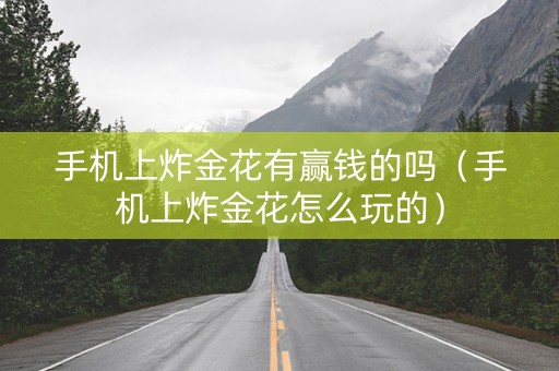 手机上炸金花有赢钱的吗（手机上炸金花怎么玩的）