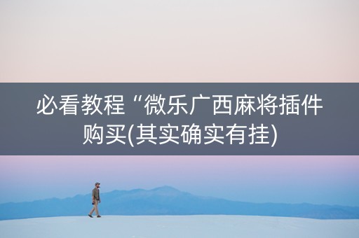 必看教程“微乐广西麻将插件购买(其实确实有挂)