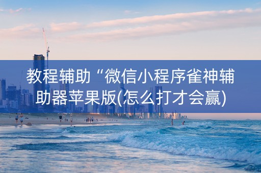 教程辅助“微信小程序雀神辅助器苹果版(怎么打才会赢)