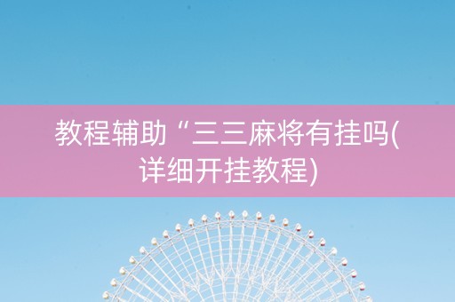 教程辅助“三三麻将有挂吗(详细开挂教程)