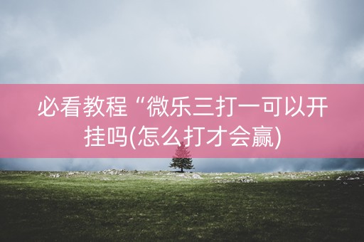 必看教程“微乐三打一可以开挂吗(怎么打才会赢)