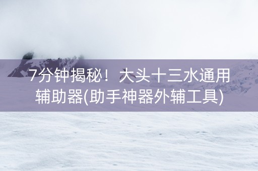 7分钟揭秘！大头十三水通用辅助器(助手神器外辅工具)