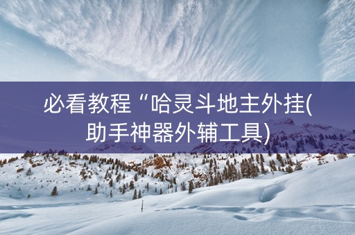必看教程“哈灵斗地主外挂(助手神器外辅工具)