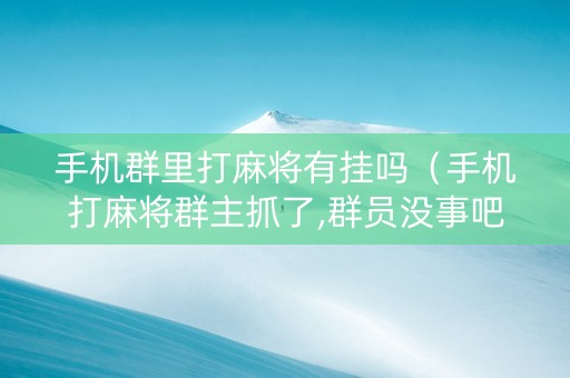 手机群里打麻将有挂吗（手机打麻将群主抓了,群员没事吧）