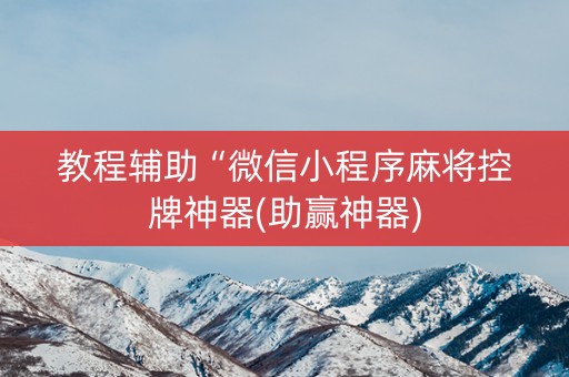 教程辅助“微信小程序麻将控牌神器(助赢神器)