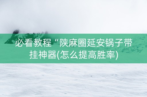 必看教程“陕麻圈延安锅子带挂神器(怎么提高胜率)