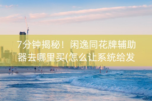 7分钟揭秘！闲逸同花牌辅助器去哪里买(怎么让系统给发好牌)