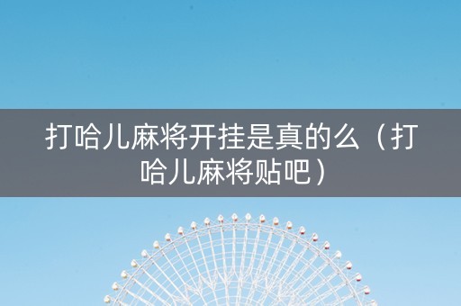 打哈儿麻将开挂是真的么（打哈儿麻将贴吧）