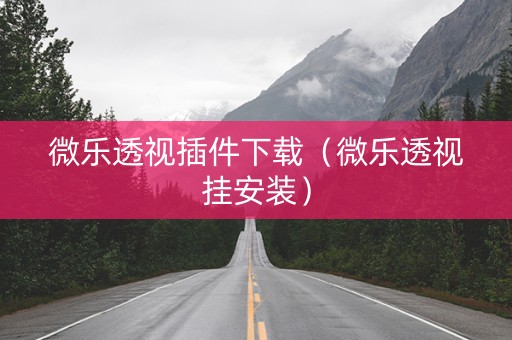 微乐透视插件下载（微乐透视挂安装）