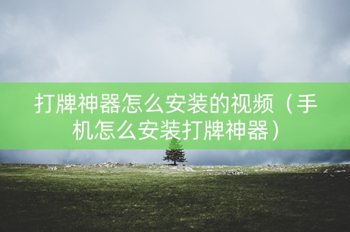 打牌神器怎么安装的视频（手机怎么安装打牌神器）