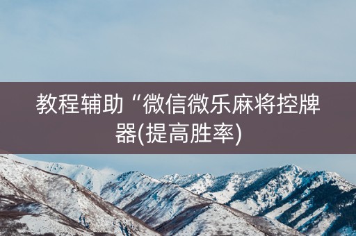 教程辅助“微信微乐麻将控牌器(提高胜率)