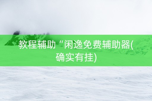教程辅助“闲逸免费辅助器(确实有挂)