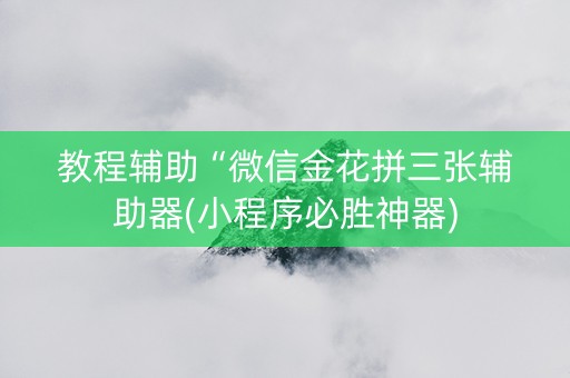 教程辅助“微信金花拼三张辅助器(小程序必胜神器)