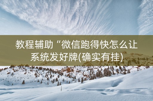 教程辅助“微信跑得快怎么让系统发好牌(确实有挂)