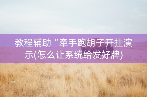 教程辅助“牵手跑胡子开挂演示(怎么让系统给发好牌)