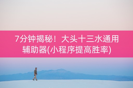 7分钟揭秘！大头十三水通用辅助器(小程序提高胜率)