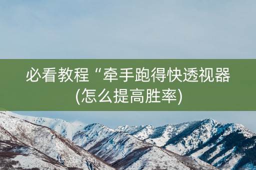 必看教程“牵手跑得快透视器(怎么提高胜率)