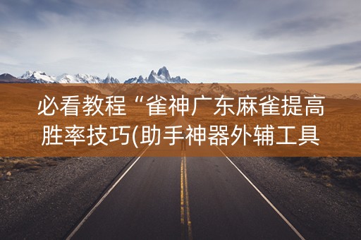 必看教程“雀神广东麻雀提高胜率技巧(助手神器外辅工具)