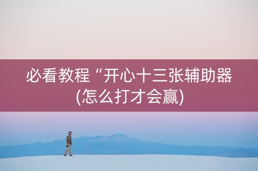 必看教程“开心十三张辅助器(怎么打才会赢)