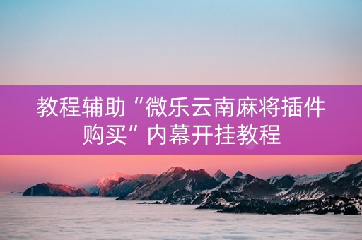 教程辅助“微乐云南麻将插件购买”内幕开挂教程