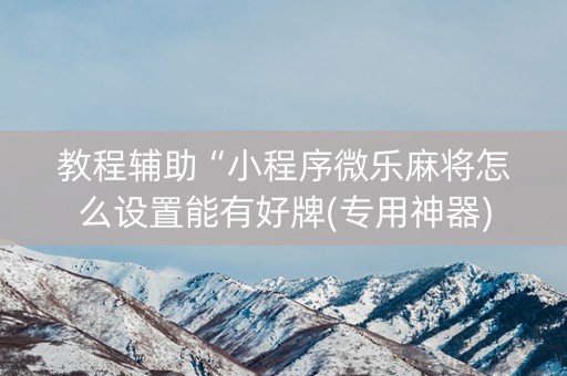 教程辅助“小程序微乐麻将怎么设置能有好牌(专用神器)