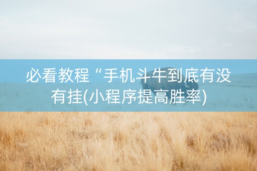 必看教程“手机斗牛到底有没有挂(小程序提高胜率)