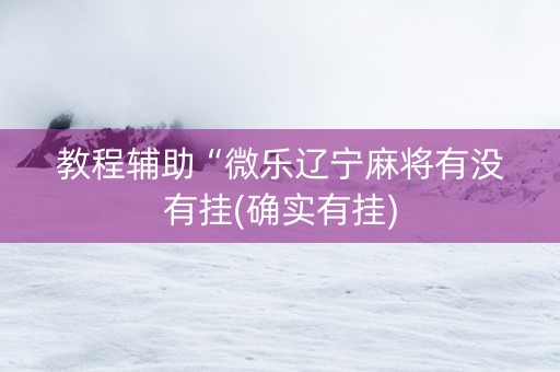 教程辅助“微乐辽宁麻将有没有挂(确实有挂)