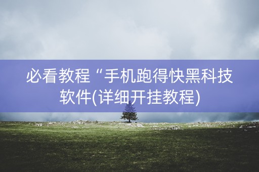 必看教程“手机跑得快黑科技软件(详细开挂教程)