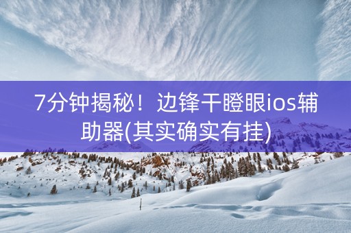 7分钟揭秘！边锋干瞪眼ios辅助器(其实确实有挂)
