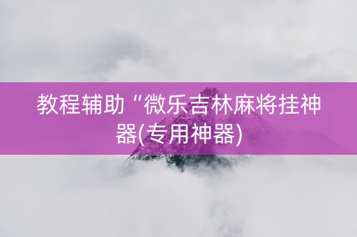 教程辅助“微乐吉林麻将挂神器(专用神器)