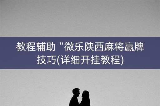 教程辅助“微乐陕西麻将赢牌技巧(详细开挂教程)