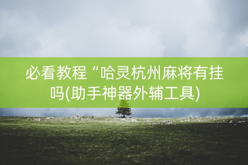 必看教程“哈灵杭州麻将有挂吗(助手神器外辅工具)