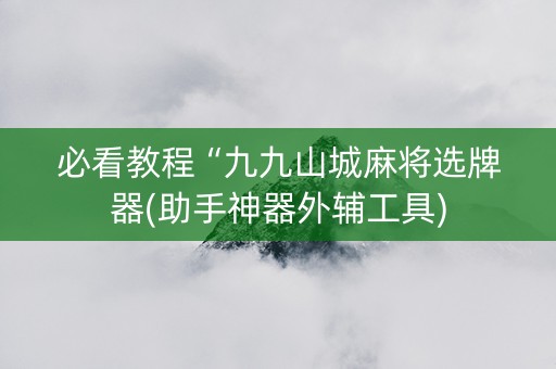 必看教程“九九山城麻将选牌器(助手神器外辅工具)